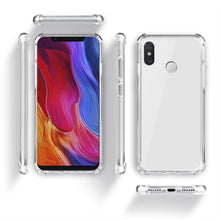 Ladda upp bild till gallerivisning, Moozy Shock Proof Silicone Case for Xiaomi Mi 8 - Transparent Crystal Clear Phone Case Soft TPU Cover
