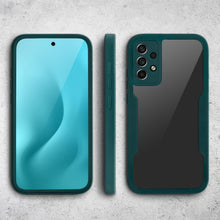 Carica l'immagine nel visualizzatore di Gallery, Moozy 360 Case for Samsung A53 5G - Green Rim Transparent Case, Full Body Double-sided Protection, Cover with Built-in Screen Protector