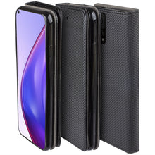 Load image into Gallery viewer, Moozy Case Flip Cover for Xiaomi Mi 10T 5G and Mi 10T Pro 5G, Black - Smart Magnetic Flip Case with Card Holder and Stand