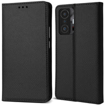 Load image into Gallery viewer, Moozy Case Flip Cover for Xiaomi 11T and Xiaomi 11T Pro, Black - Smart Magnetic Flip Case Flip Folio Wallet Case with Card Holder and Stand, Credit Card Slots, Kickstand Function