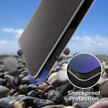 Load image into Gallery viewer, Moozy Wallet Case for iPhone 13 Mini, Black Carbon – Flip Case with Metallic Border Design Magnetic Closure Flip Cover with Card Holder