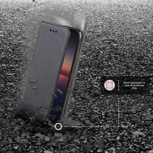 Load image into Gallery viewer, Moozy Case Flip Cover for Sony Xperia 1 II, Black - Smart Magnetic Flip Case with Card Holder and Stand