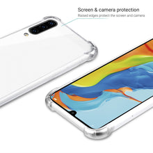 Ladda upp bild till gallerivisning, Moozy Shock Proof Silicone Case for Huawei P30 Lite - Transparent Crystal Clear Phone Case Soft TPU Cover