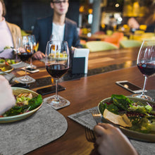 Załaduj obraz do przeglądarki galerii, VILSTO Felt Fabric Place Mats, Dining Table Dinner Sets, Placemats and Coasters Set with Cutlery Holder, 18 Piece Set, Kitchen Mat, Light Grey