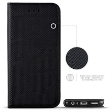 Załaduj obraz do przeglądarki galerii, Moozy Case Flip Cover for Xiaomi Redmi Note 8, Black - Smart Magnetic Flip Case with Card Holder and Stand