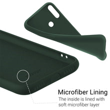 Ladda upp bild till gallerivisning, Moozy Lifestyle. Designed for Huawei Y6 2019 Case, Dark Green - Liquid Silicone Cover with Matte Finish and Soft Microfiber Lining