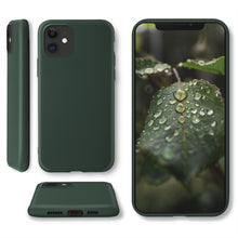 Lade das Bild in den Galerie-Viewer, Moozy Lifestyle. Designed for iPhone 12, iPhone 12 Pro Case, Dark Green - Liquid Silicone Cover with Matte Finish and Soft Microfiber Lining