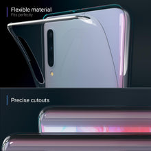 Carica l'immagine nel visualizzatore di Gallery, Moozy 360 Degree Case for Samsung A70 - Full body Front and Back Slim Clear Transparent TPU Silicone Gel Cover