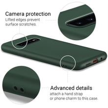 Load image into Gallery viewer, Moozy Lifestyle. Designed for Samsung S10 Case, Dark Green - Liquid Silicone Cover with Matte Finish and Soft Microfiber Lining