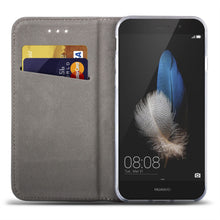 Ladda upp bild till gallerivisning, Moozy Case Flip Cover for Huawei P9 Lite, Dark Blue - Smart Magnetic Flip Case with Card Holder and Stand