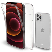Cargar imagen en el visor de la galería, Moozy 360 Degree Case for iPhone 12, iPhone 12 Pro - Transparent Full body Slim Cover - Hard PC Back and Soft TPU Silicone Front