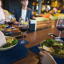 Cargar imagen en el visor de la galería, VILSTO Felt Fabric Place Mats, Dining Table Dinner Sets, Placemats and Coasters Set with Cutlery Holder, 18 Piece Set, Kitchen Mat, Dark Blue