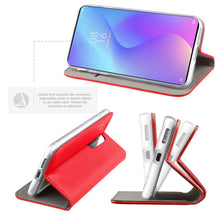 Carica l'immagine nel visualizzatore di Gallery, Moozy Case Flip Cover for Xiaomi Mi 9T, Xiaomi Mi 9T Pro, Redmi K20, Red - Smart Magnetic Flip Case with Card Holder and Stand