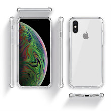 Lade das Bild in den Galerie-Viewer, Moozy Shock Proof Silicone Case for iPhone X, iPhone XS - Transparent Crystal Clear Phone Case Soft TPU Cover