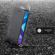 Ladda upp bild till gallerivisning, Moozy Case Flip Cover for Huawei Honor 8X, Black - Smart Magnetic Flip Case with Card Holder and Stand
