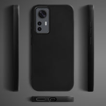 Carica l'immagine nel visualizzatore di Gallery, Moozy Lifestyle. Silicone Case for Xiaomi 12 Pro, Black - Liquid Silicone Lightweight Cover with Matte Finish and Soft Microfiber Lining, Premium Silicone Case