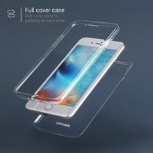 Carica l'immagine nel visualizzatore di Gallery, Moozy 360 Degree Case for iPhone 8 Plus, iPhone 7 Plus - Full body Front and Back Slim Clear Transparent TPU Silicone Gel Cover