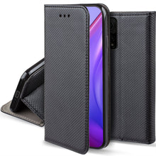 Load image into Gallery viewer, Moozy Case Flip Cover for Xiaomi Mi 10T 5G and Mi 10T Pro 5G, Black - Smart Magnetic Flip Case with Card Holder and Stand