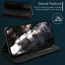Ladda upp bild till gallerivisning, Moozy Marble Black Flip Case for Samsung S20 FE - Flip Cover Magnetic Flip Folio Retro Wallet Case with Card Holder and Stand, Credit Card Slots