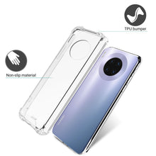 Ladda upp bild till gallerivisning, Moozy Shock Proof Silicone Case for Huawei Mate 30 - Transparent Crystal Clear Phone Case Soft TPU Cover
