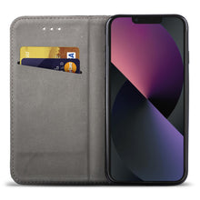Lade das Bild in den Galerie-Viewer, Moozy Case Flip Cover for iPhone 13 Mini, Black - Smart Magnetic Flip Case Flip Folio Wallet Case with Card Holder and Stand, Credit Card Slots10,99