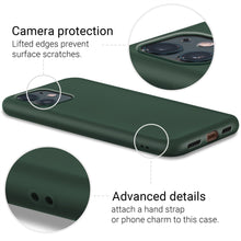 Lade das Bild in den Galerie-Viewer, Moozy Lifestyle. Designed for iPhone 12, iPhone 12 Pro Case, Dark Green - Liquid Silicone Cover with Matte Finish and Soft Microfiber Lining