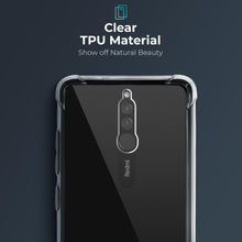 Ladda upp bild till gallerivisning, Moozy Shock Proof Silicone Case for Xiaomi Redmi 8 - Transparent Crystal Clear Phone Case Soft TPU Cover