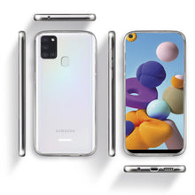 Carica l'immagine nel visualizzatore di Gallery, Moozy 360 Degree Case for Samsung A21s - Transparent Full body Slim Cover - Hard PC Back and Soft TPU Silicone Front