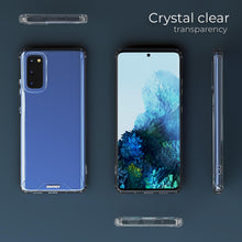 Charger l'image dans la galerie, Moozy Xframe Shockproof Case for Samsung S20 FE - Transparent Rim Case, Double Colour Clear Hybrid Cover with Shock Absorbing TPU Rim