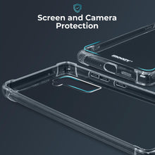 Załaduj obraz do przeglądarki galerii, Moozy Shockproof Silicone Case for Samsung S21 5G and 4G - Transparent Case with Shock Absorbing 3D Corners Crystal Clear Protective Phone Case Soft TPU Silicone Cover