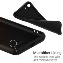 Afbeelding in Gallery-weergave laden, Moozy Lifestyle. Designed for iPhone SE 2020, iPhone 8 and iPhone 7 Case, Black - Liquid Silicone Cover with Matte Finish and Soft Microfiber Lining