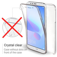 Lade das Bild in den Galerie-Viewer, Moozy 360 Degree Case for Huawei Y6 2018 - Transparent Full body Slim Cover - Hard PC Back and Soft TPU Silicone Front