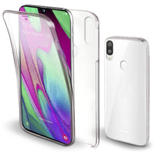 Carica l'immagine nel visualizzatore di Gallery, Moozy 360 Degree Case for Samsung A40 - Transparent Full body Slim Cover - Hard PC Back and Soft TPU Silicone Front