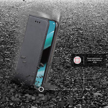Load image into Gallery viewer, Moozy Case Flip Cover for Oppo Reno2 Z, Black - Smart Magnetic Flip Case with Card Holder and Stand