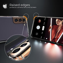 Load image into Gallery viewer, Moozy Xframe Shockproof Case for Samsung S21 5G and 4G - Transparent Rim Case, Double Colour Clear Hybrid Cover with Shock Absorbing TPU Rim