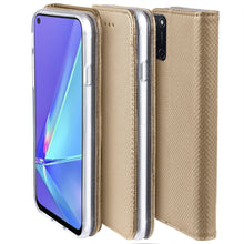 Ladda upp bild till gallerivisning, Moozy Case Flip Cover for Oppo A72, Oppo A52 and Oppo A92, Gold - Smart Magnetic Flip Case with Card Holder and Stand