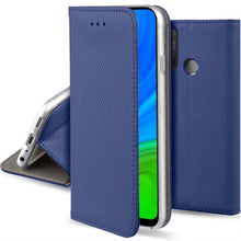 Afbeelding in Gallery-weergave laden, Moozy Case Flip Cover for Huawei P Smart 2020, Dark Blue - Smart Magnetic Flip Case with Card Holder and Stand
