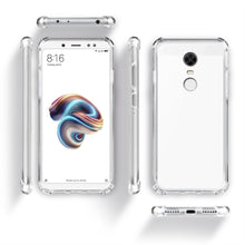 Ladda upp bild till gallerivisning, Moozy Shock Proof Silicone Case for Xiaomi Redmi 5 Plus - Transparent Crystal Clear Phone Case Soft TPU Cover