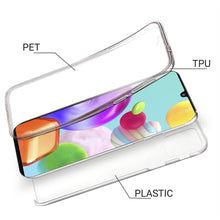 Carica l'immagine nel visualizzatore di Gallery, Moozy 360 Degree Case for Samsung A41 - Transparent Full body Slim Cover - Hard PC Back and Soft TPU Silicone Front