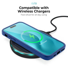 Load image into Gallery viewer, Moozy 360 Case for iPhone 14 Pro Max - Blue Rim Transparent Case, Full Body Double-sided Protection, Cover with Built-in Screen Protector