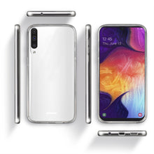 Carica l'immagine nel visualizzatore di Gallery, Moozy 360 Degree Case for Samsung A50 - Transparent Full body Slim Cover - Hard PC Back and Soft TPU Silicone Front