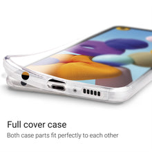 Carica l'immagine nel visualizzatore di Gallery, Moozy 360 Degree Case for Samsung A21s - Transparent Full body Slim Cover - Hard PC Back and Soft TPU Silicone Front