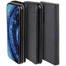 Load image into Gallery viewer, Moozy Case Flip Cover for Oppo Find X2 Pro, Black - Smart Magnetic Flip Case with Card Holder and Stand