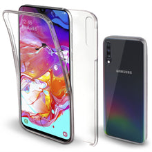 Carica l'immagine nel visualizzatore di Gallery, Moozy 360 Degree Case for Samsung A70 - Transparent Full body Slim Cover - Hard PC Back and Soft TPU Silicone Front
