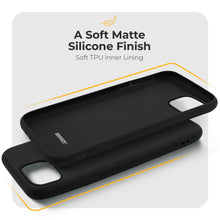 Carica l'immagine nel visualizzatore di Gallery, Moozy Minimalist Series Silicone Case for iPhone 12, iPhone 12 Pro, Black - Matte Finish Slim Soft TPU Cover