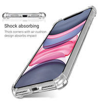 Załaduj obraz do przeglądarki galerii, Moozy Shock Proof Silicone Case for iPhone 11 - Transparent Crystal Clear Phone Case Soft TPU Cover