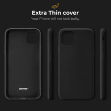 Ladda upp bild till gallerivisning, Moozy Minimalist Series Silicone Case for iPhone 11 Pro Max, Black - Matte Finish Slim Soft TPU Cover