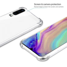 Ladda upp bild till gallerivisning, Moozy Shock Proof Silicone Case for Huawei P30 - Transparent Crystal Clear Phone Case Soft TPU Cover