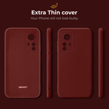 Load image into Gallery viewer, Moozy Minimalist Series Silicone Case for Xiaomi 12 and Xiaomi 12X, Wine Red - Matte Finish Lightweight Mobile Phone Case Slim Soft Protective TPU Cover with Matte Surface