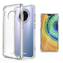 Ladda upp bild till gallerivisning, Moozy Shock Proof Silicone Case for Huawei Mate 30 - Transparent Crystal Clear Phone Case Soft TPU Cover